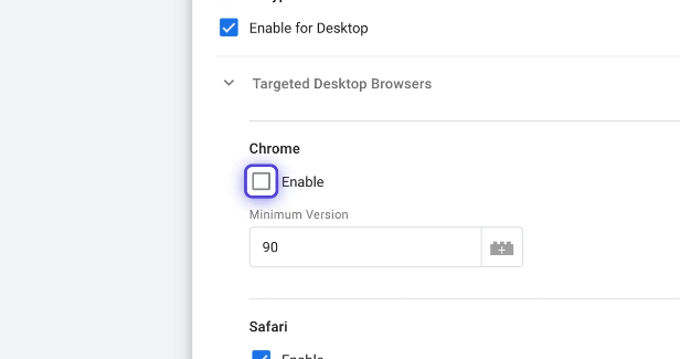 Specific Browser Activation