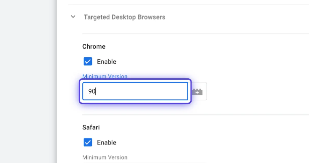 Minimum Browser Version Requirement