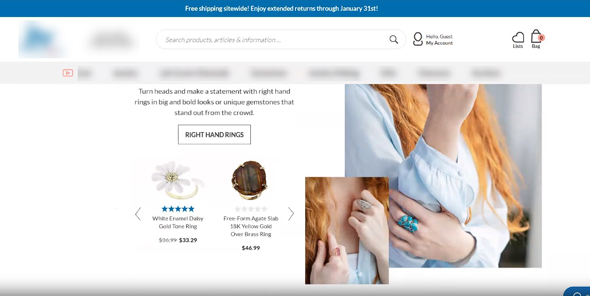 Category portal page with top products added