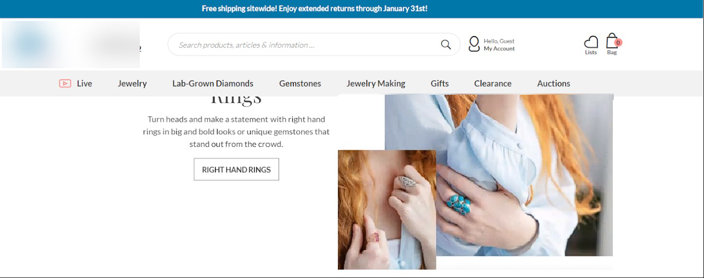 Category portal page without product highlights