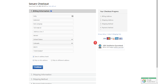 Test version secure checkout page 